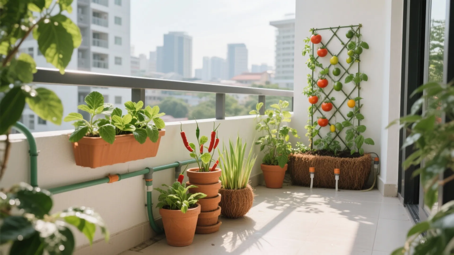3) Vertical Green + Edible Balcony
