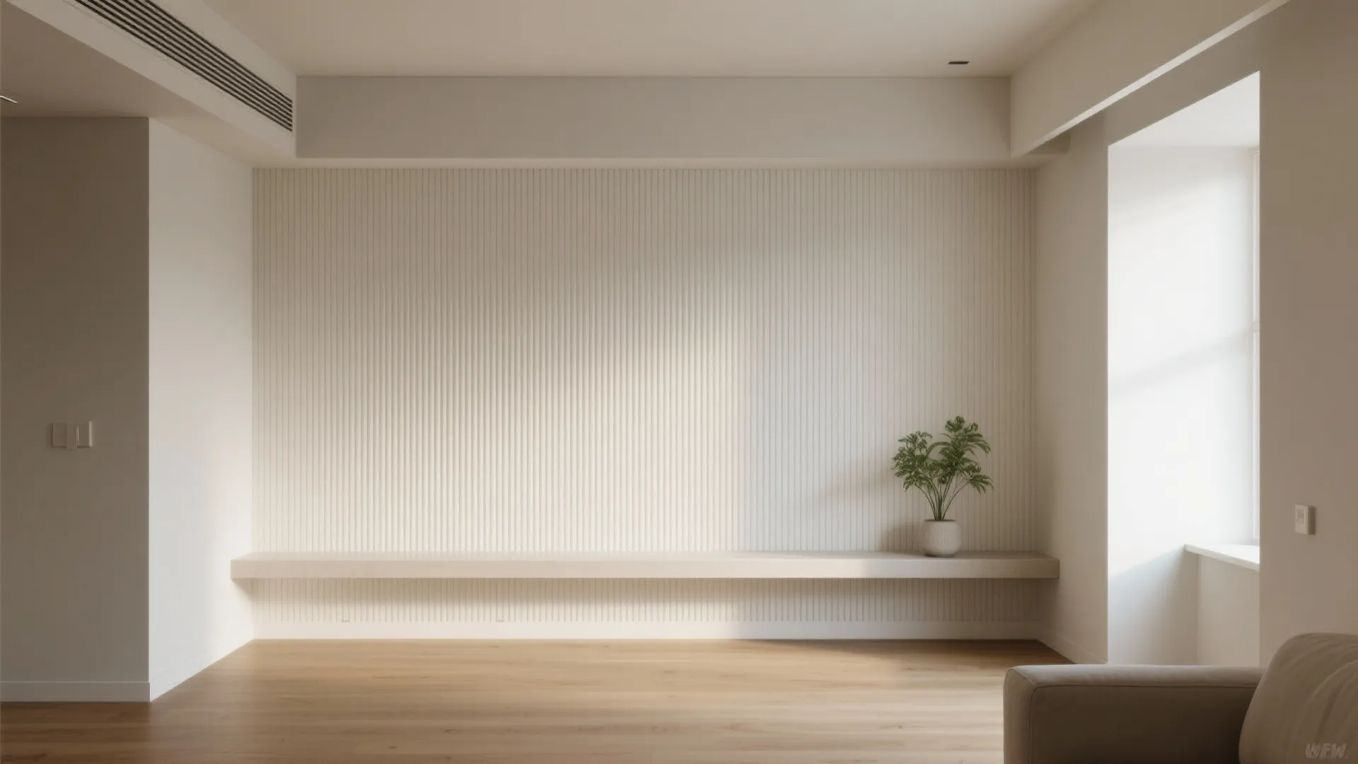 Idea 1: Stretch the room with vertical flutes