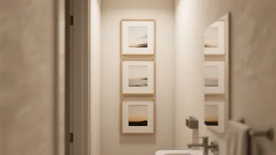 Serene Bathroom Wall Art Arrangement