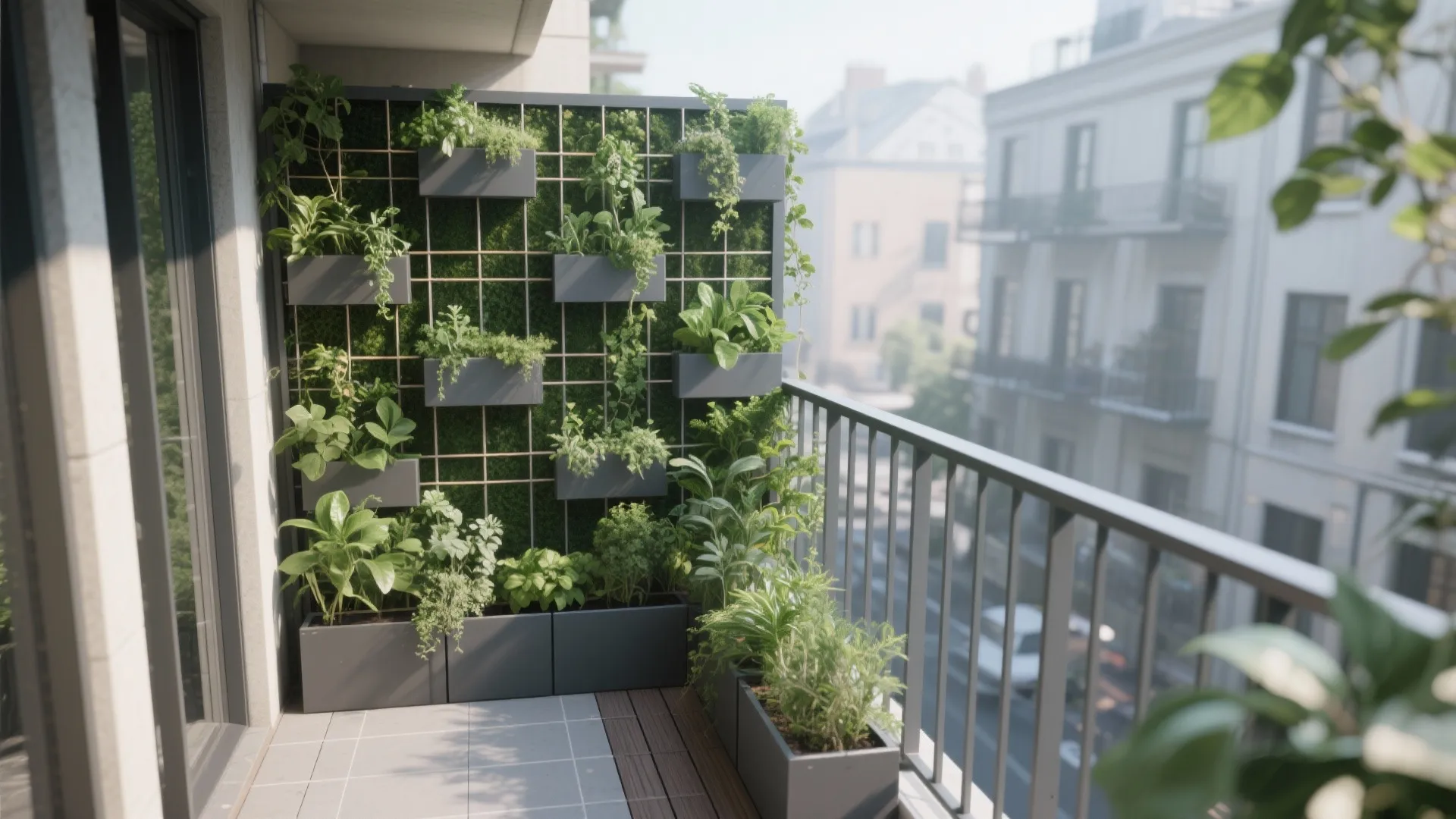Idea 2: Vertical garden wall for privacy and calm