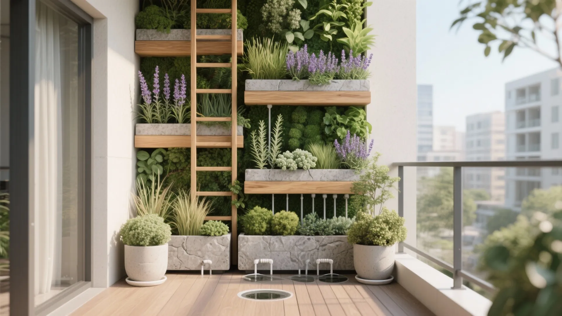 Vertical gardens with drought-smart planting