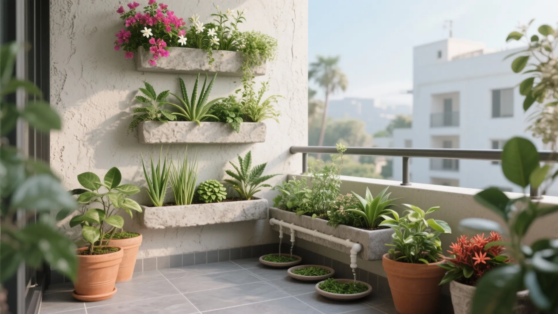 Greening with native plants and vertical gardens