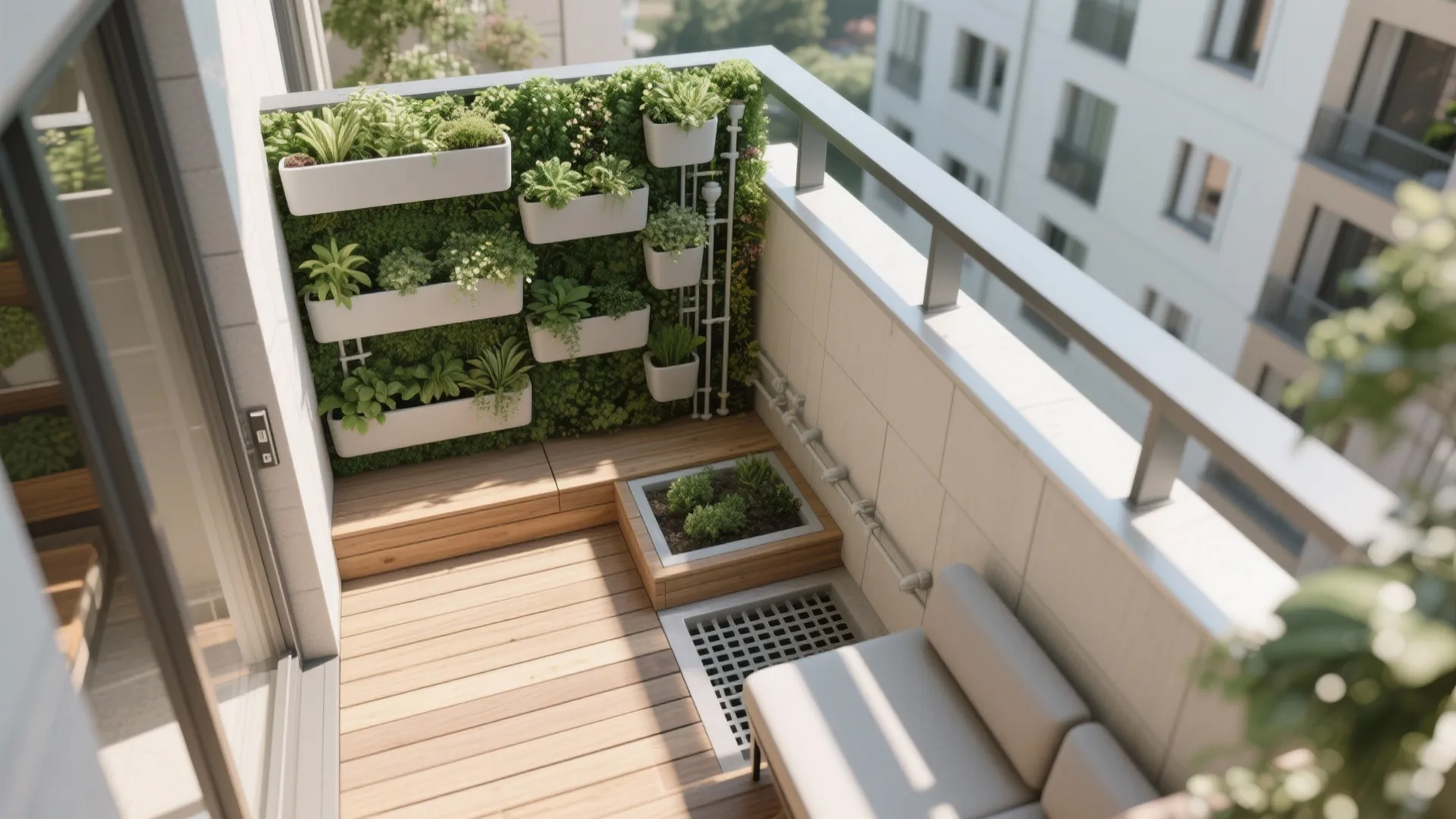 Vertical Garden Wall with Smart Water and Weight Planning