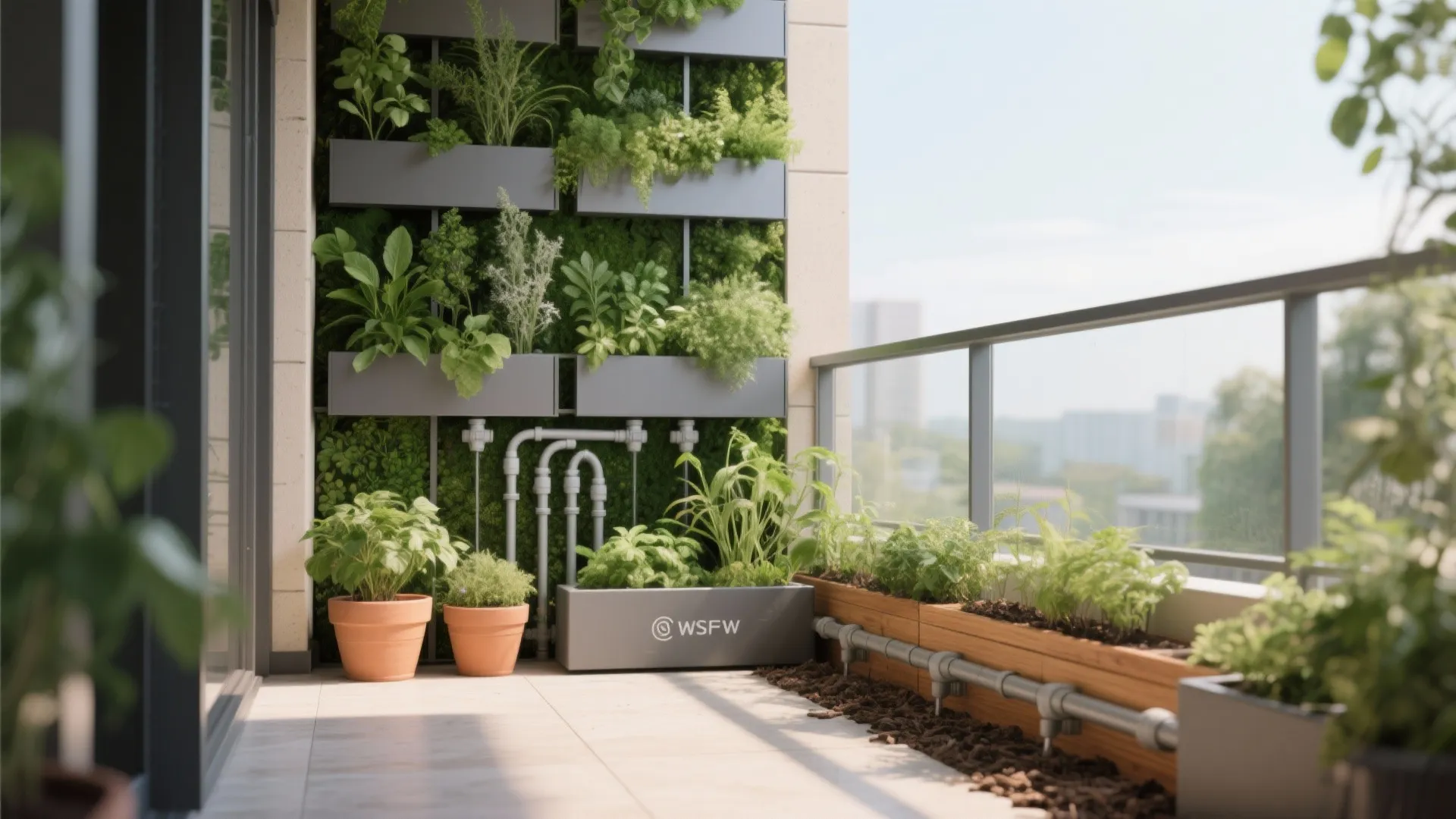 Vertical Garden, Herbs, and Smart Watering