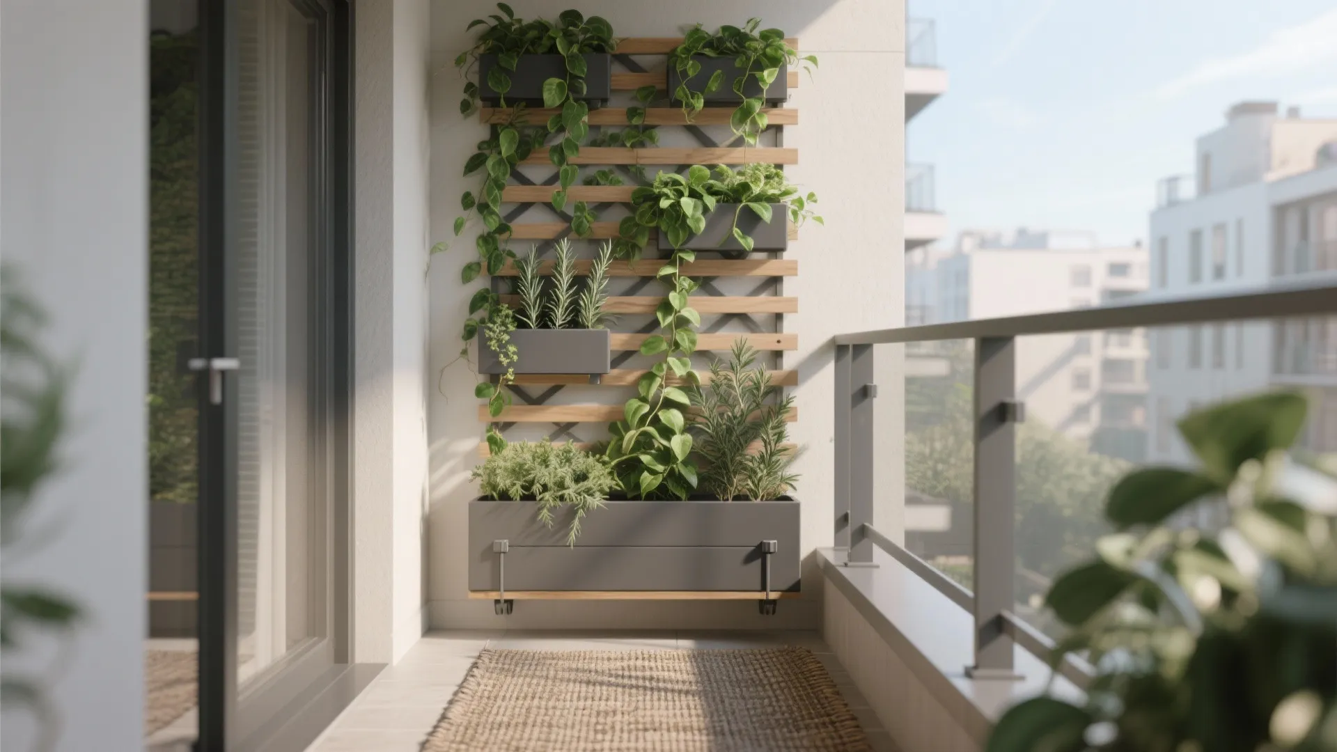Minimalist Vertical Garden for Privacy