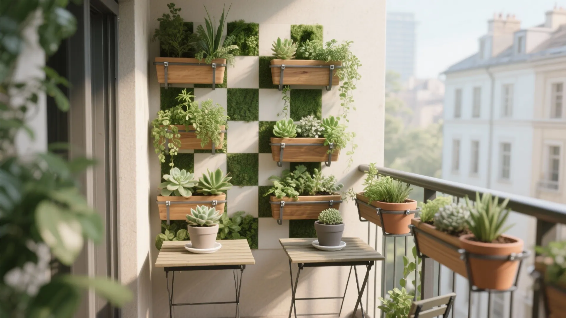 Vertical Garden + Clip-On Side Tables