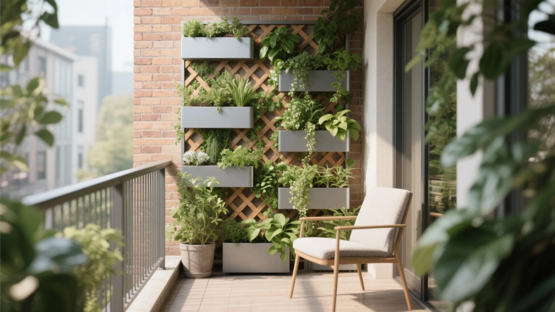 Vertical garden and slim planters