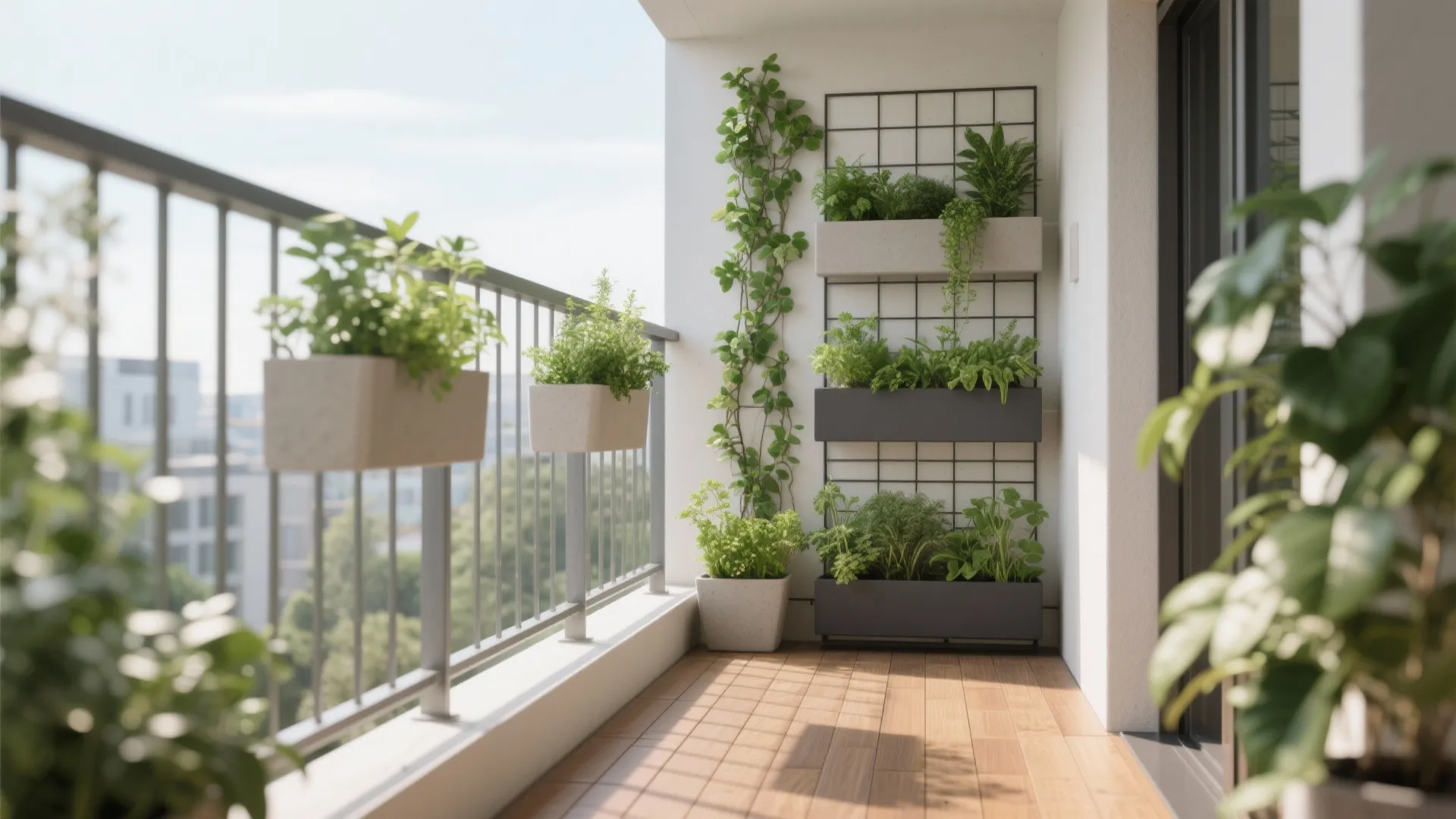 Vertical garden that climbs, not crowds