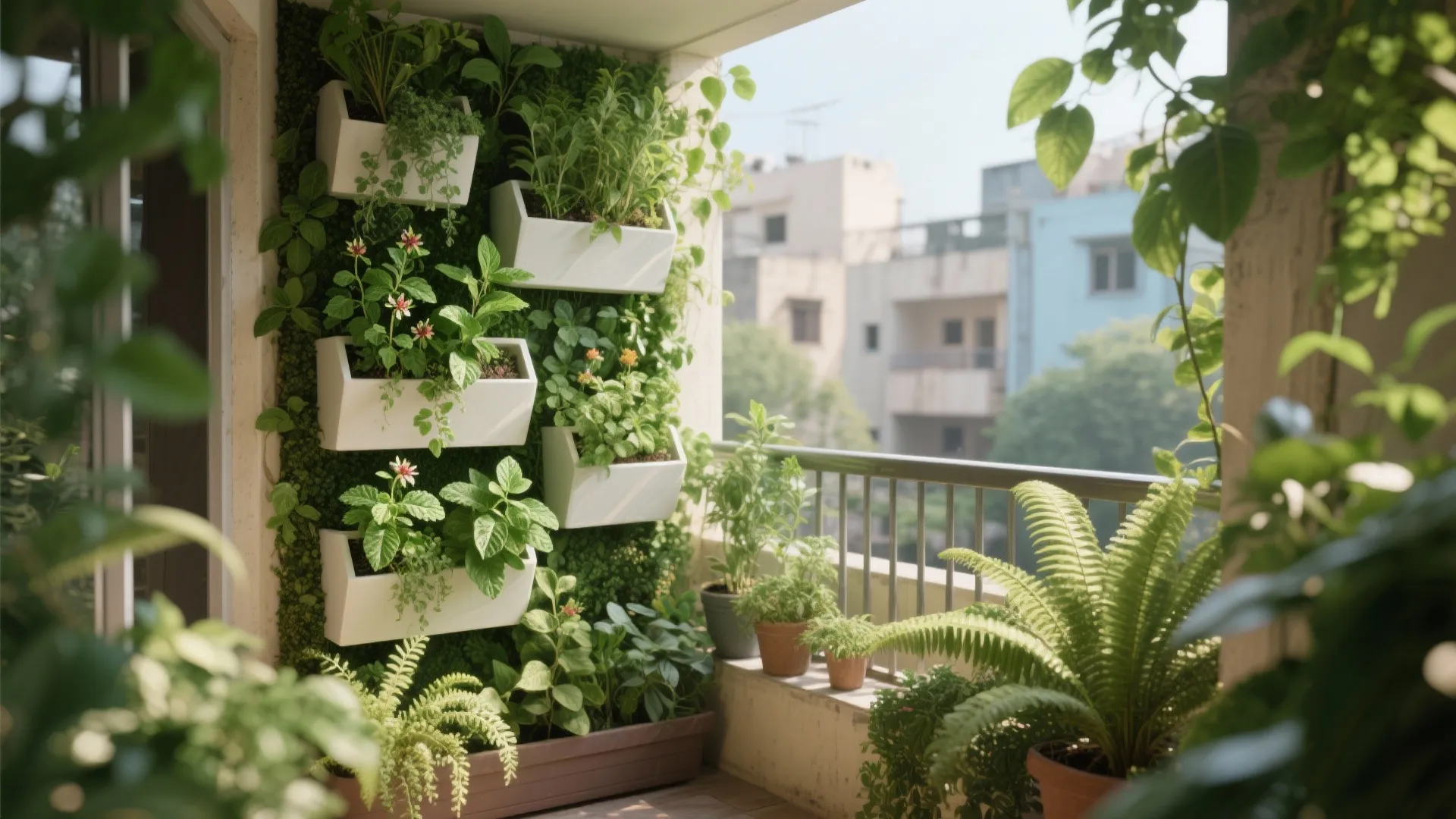 Vertical garden with local plants