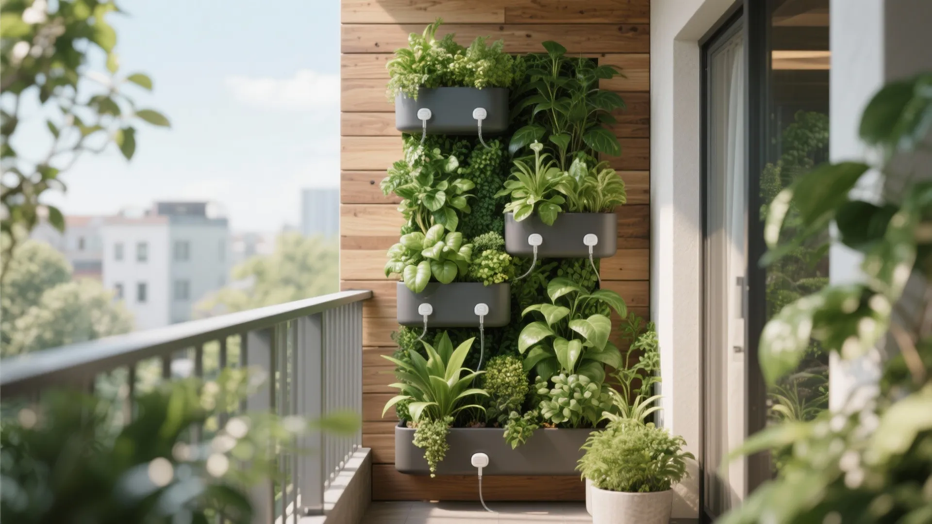 Vertical Garden In Balcony Corner