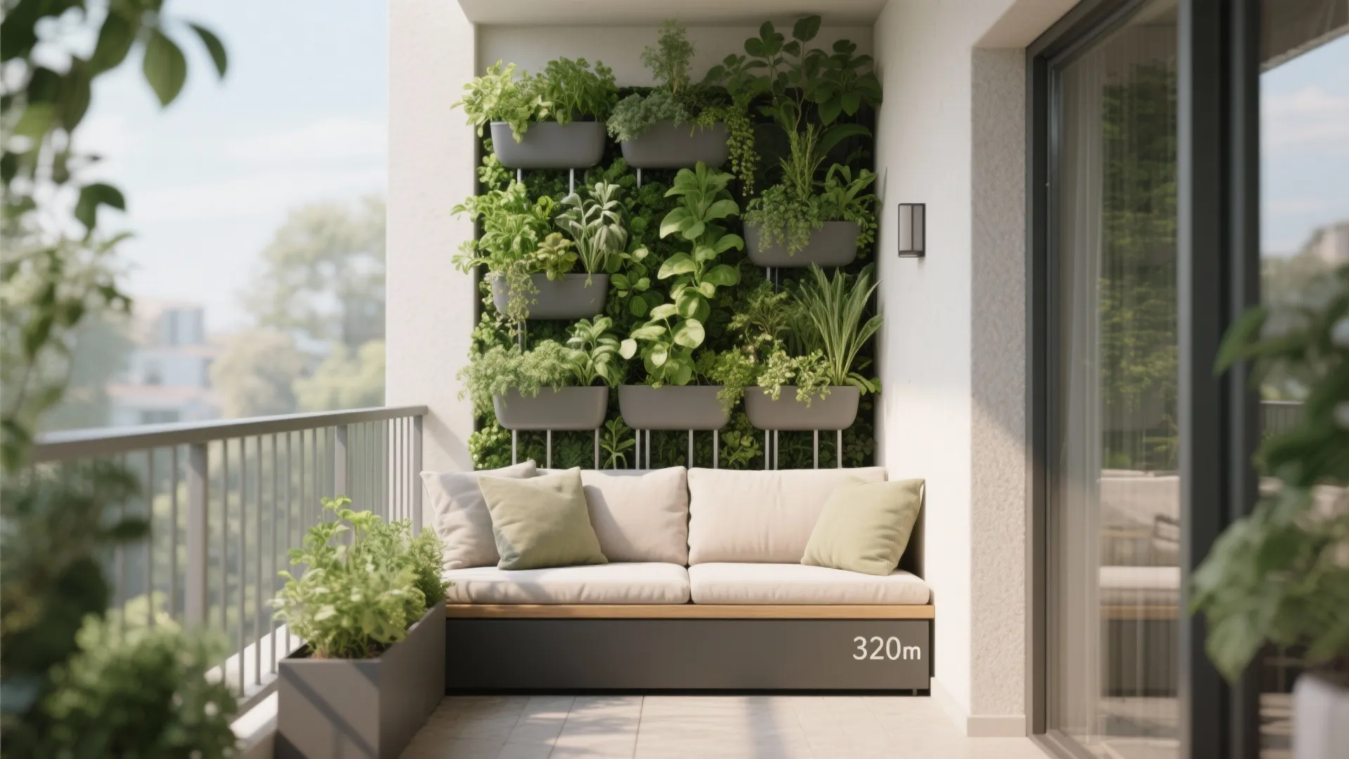 Vertical Gardening Meets Slim Benches