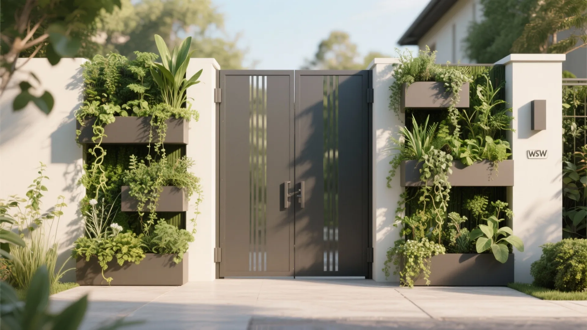 Vertical Garden Integrated Gate