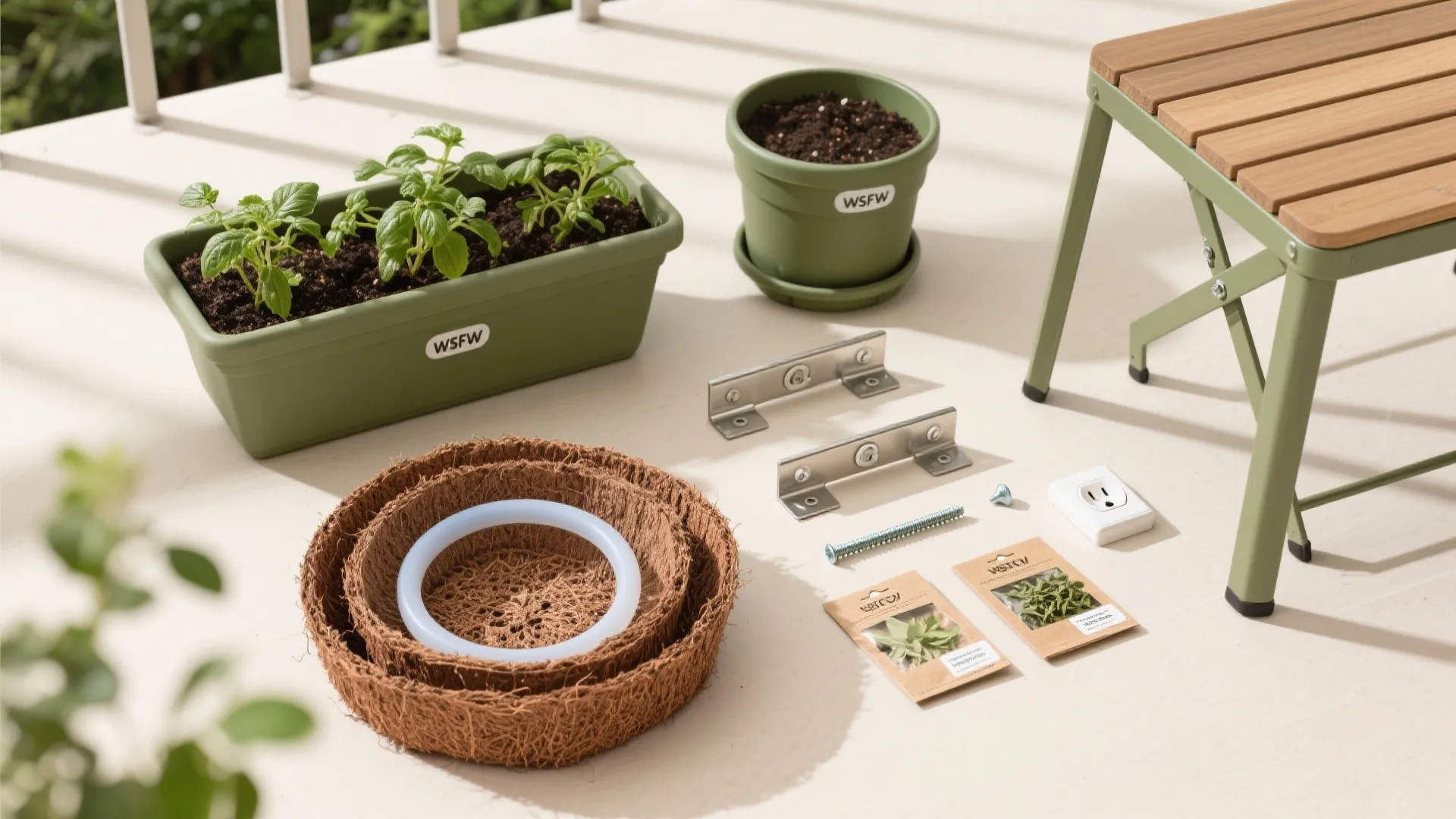 Corner Vertical Garden + Fold-Down Prep Table