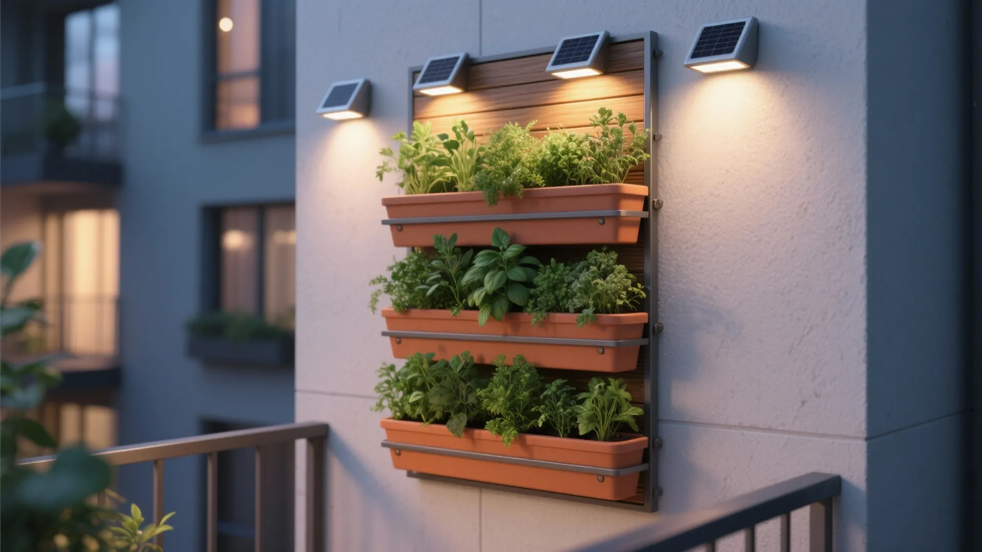 2. Light vertical gardens for a green focal point