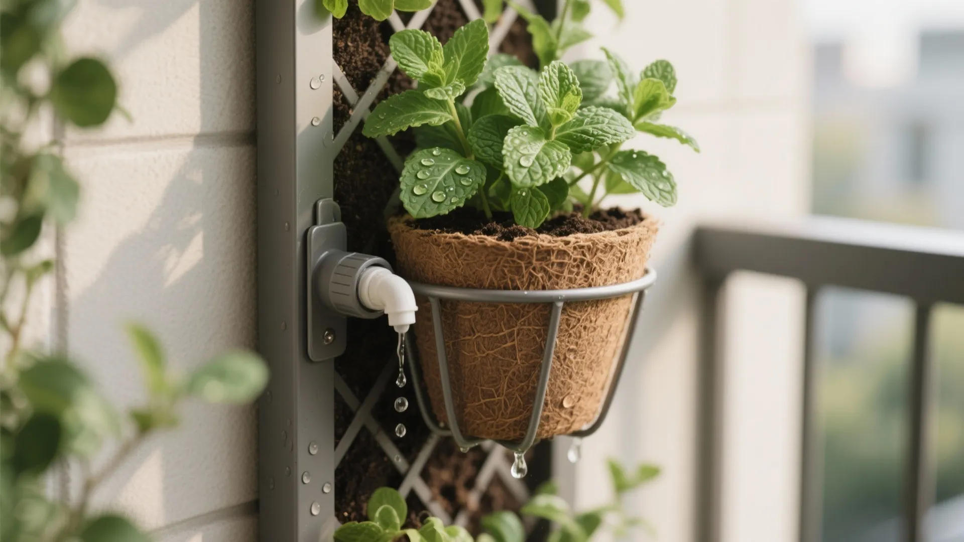 3) Green Pocket: Rail Planters and Vertical Gardens