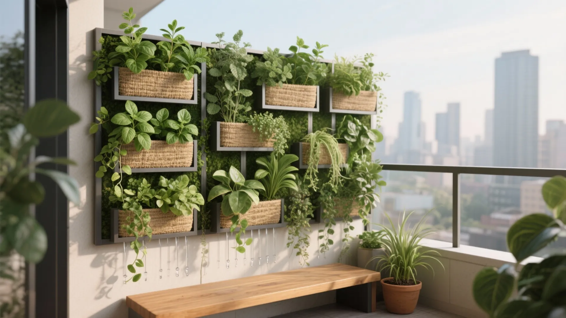 Vertical garden wall for privacy and green impact
