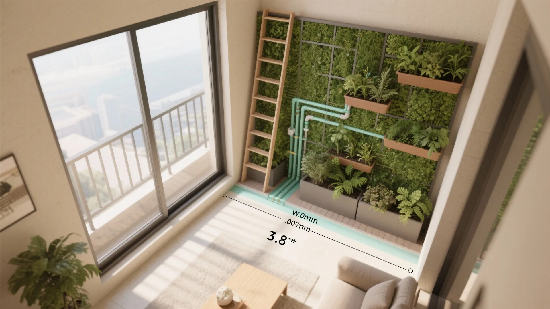 Green Wall + Planter Ladder for Vertical Gardens