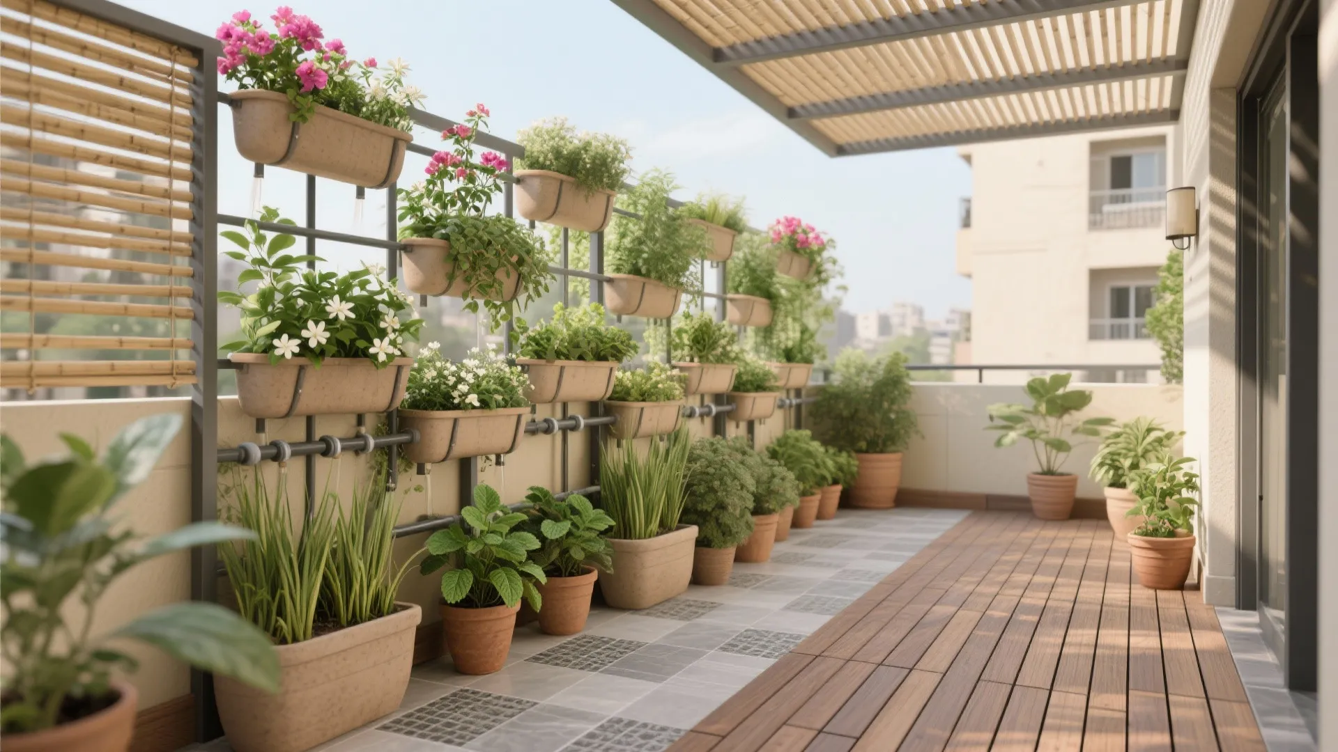 2) Vertical Greenery with Native, Low-Maintenance Plants