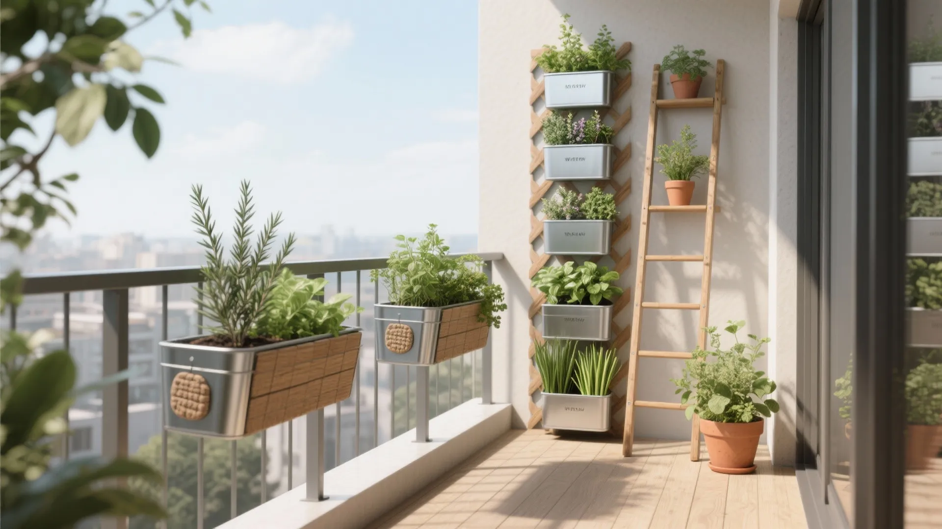 Vertical Garden: Rail Planters, Trellis, and Herb Towers