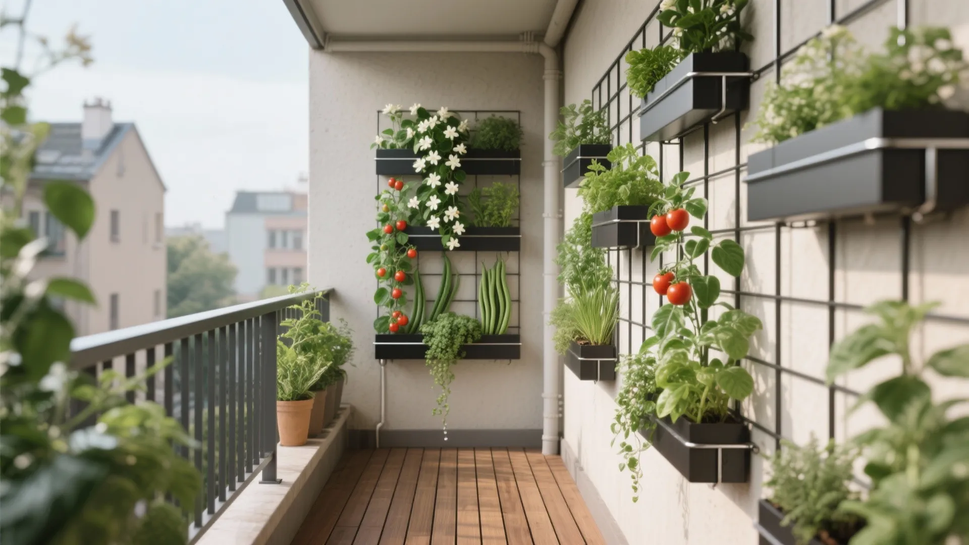 Vertical Planting with Trellises and Wall Planters