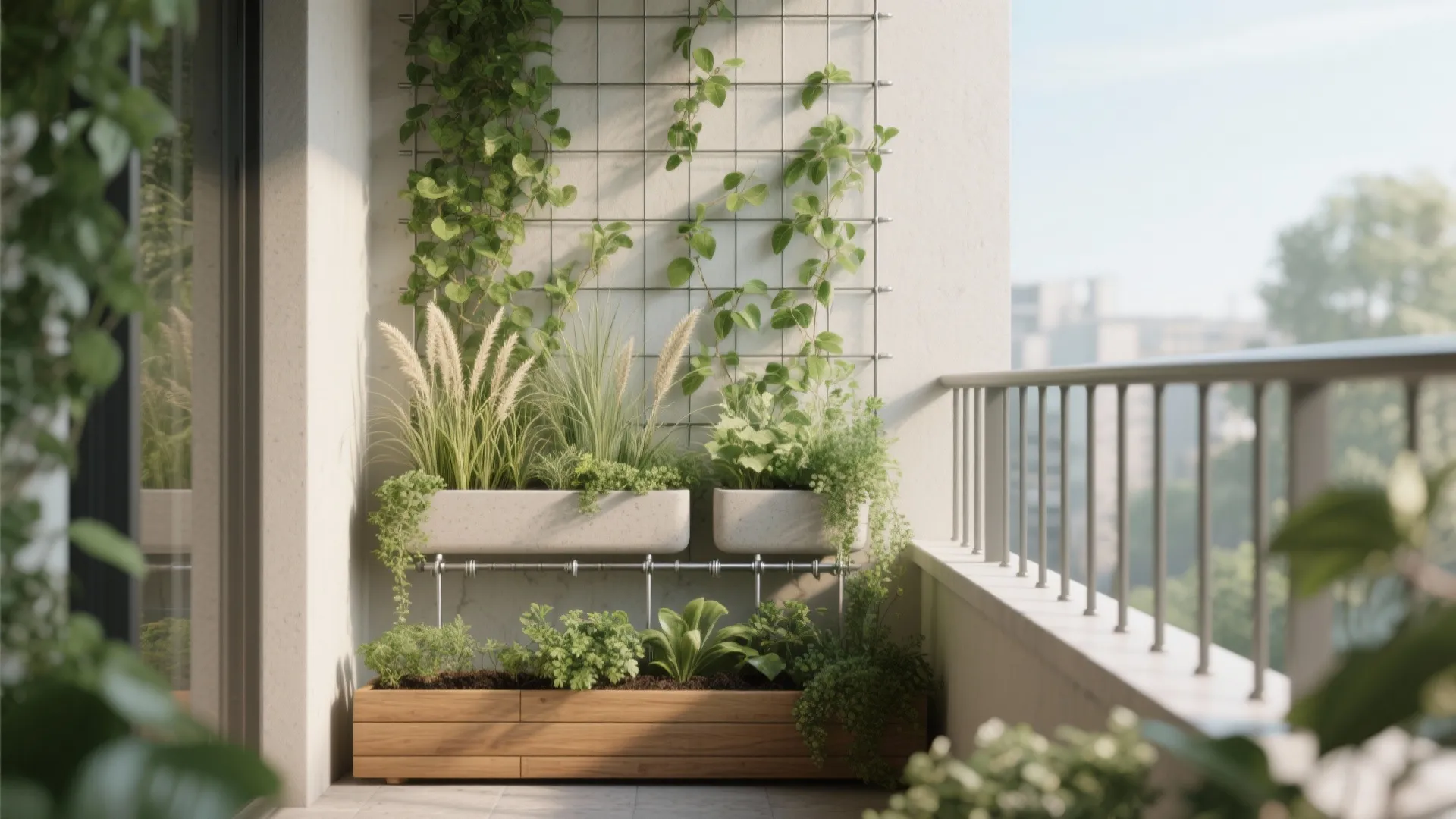 3) Vertical Greenery and Planter Layers
