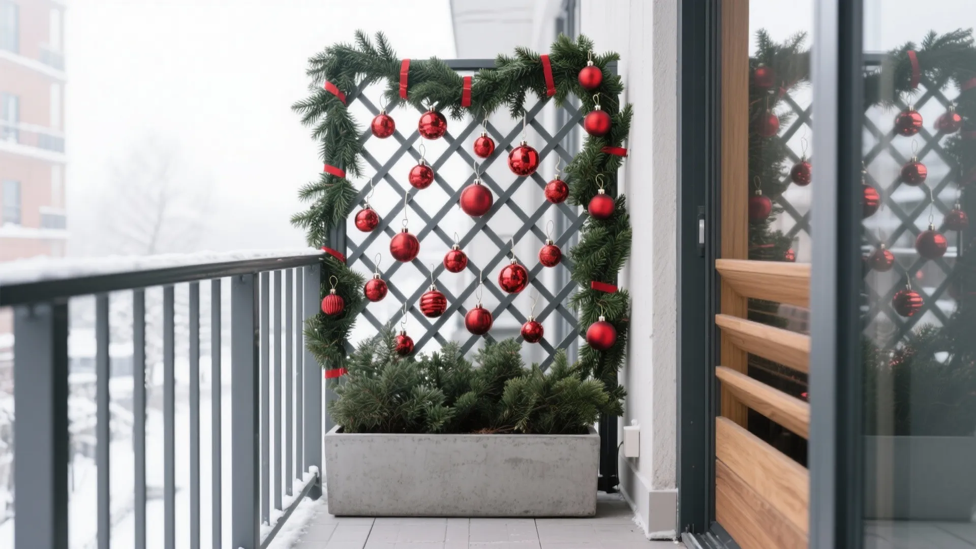 Vertical Greenery with Weather-Safe Ornaments