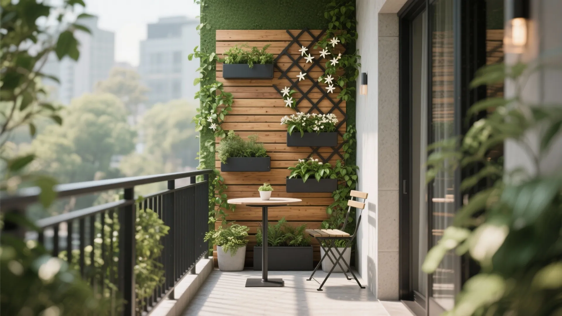 Vertical Green Wall + Climbing Trellis