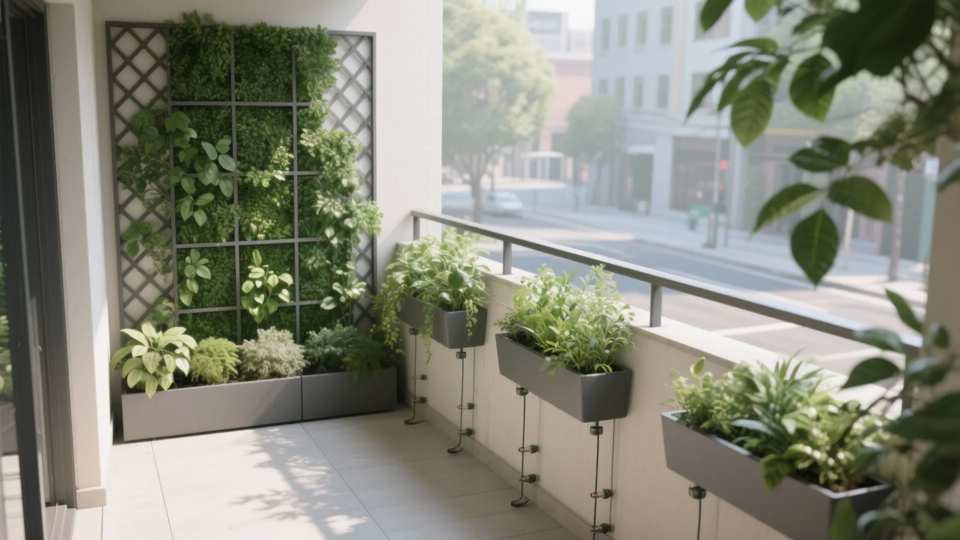 Vertical green walls for privacy and shade