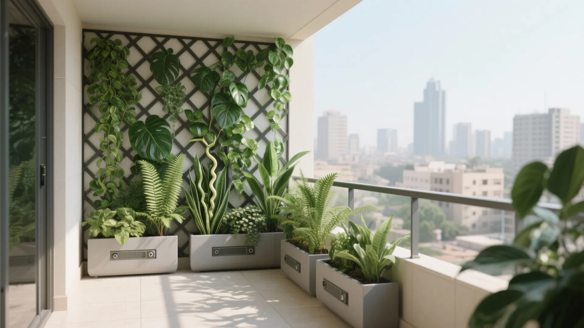 Vertical green wall for shade and privacy