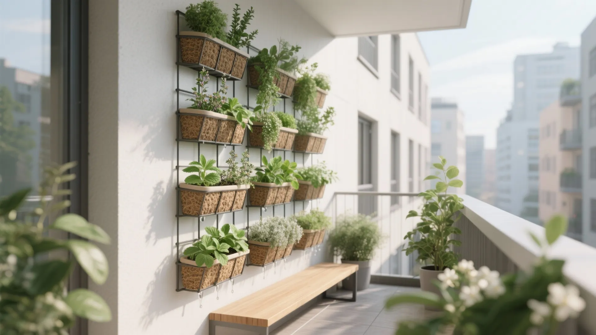 Vertical Green Wall with Modular Planters
