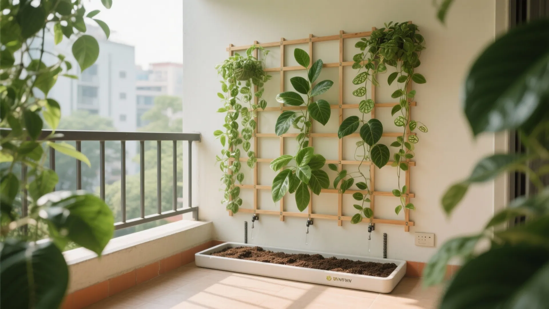 Vertical green wall framing the Tulasi