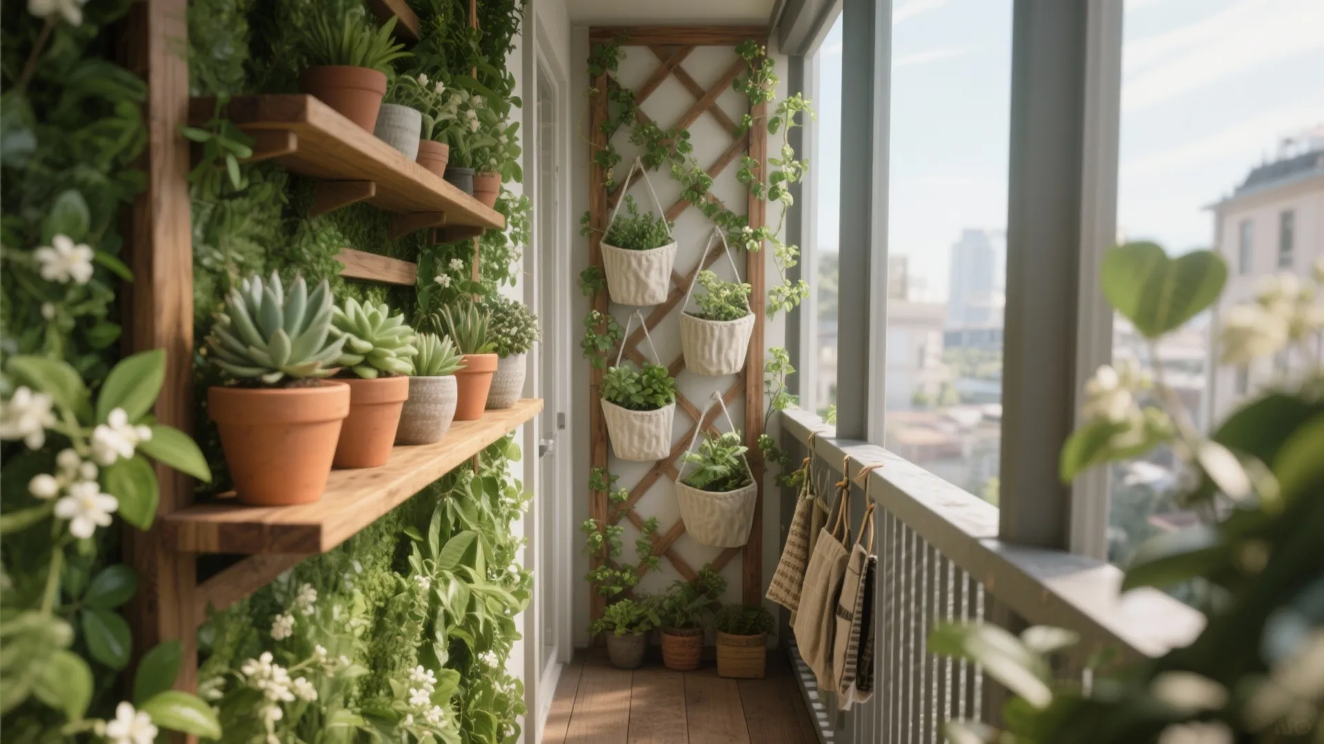 1. Vertical greenery for instant privacy and color