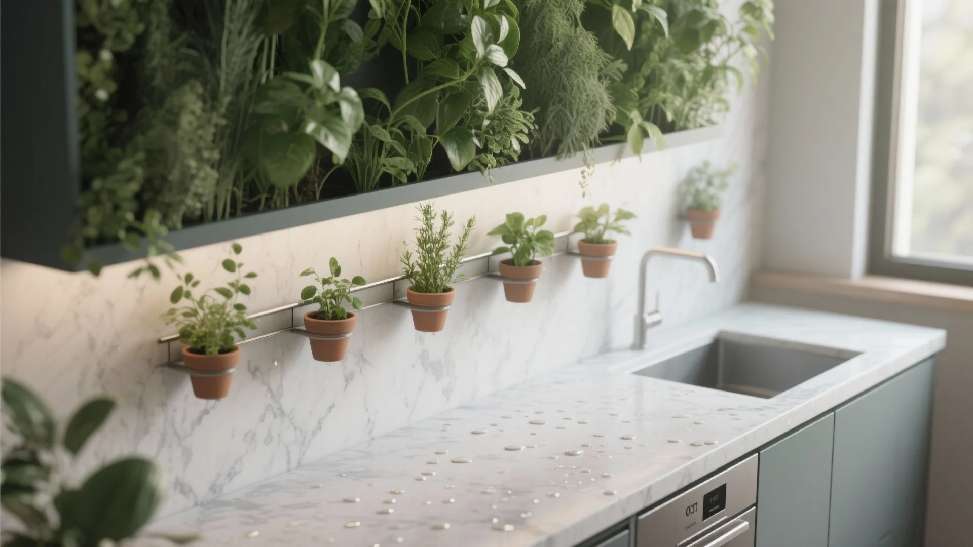 4. Vertical greenery and easy-clean surfaces