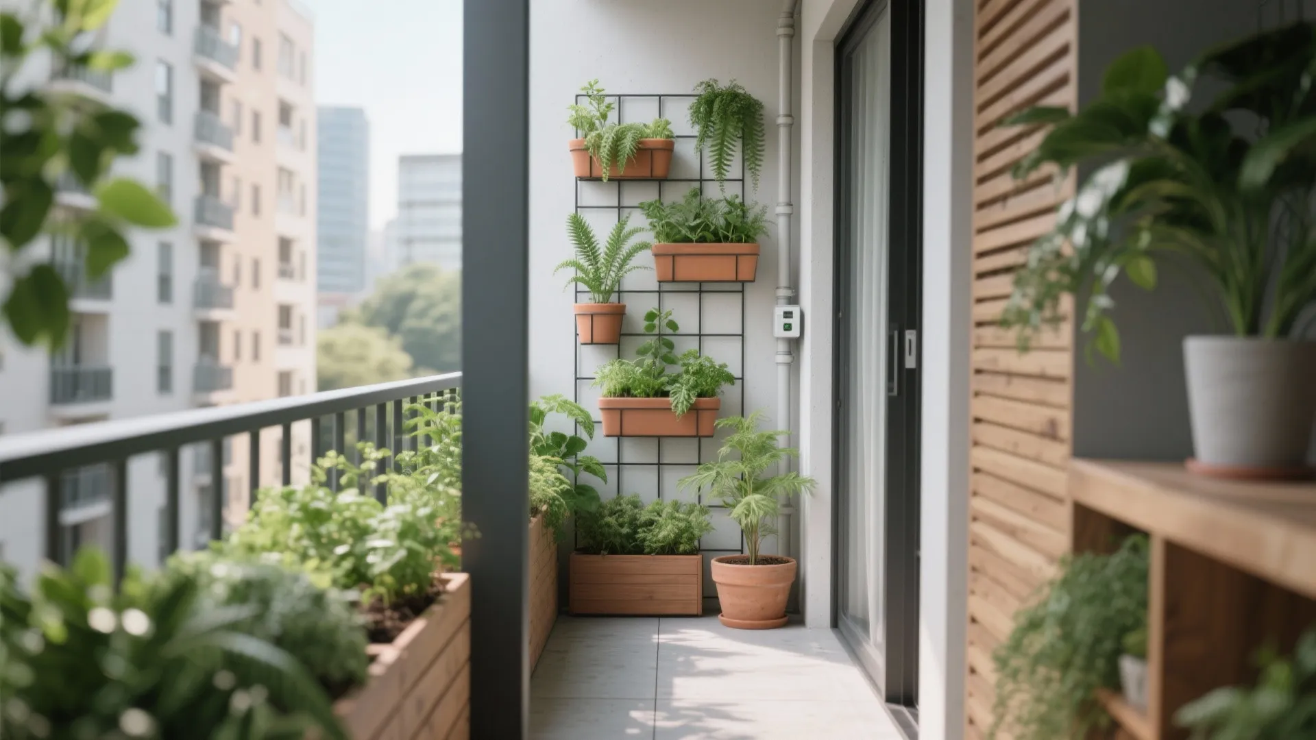 3) Vertical Greenery: Planter Rails, Pocket Walls, and Herbs
