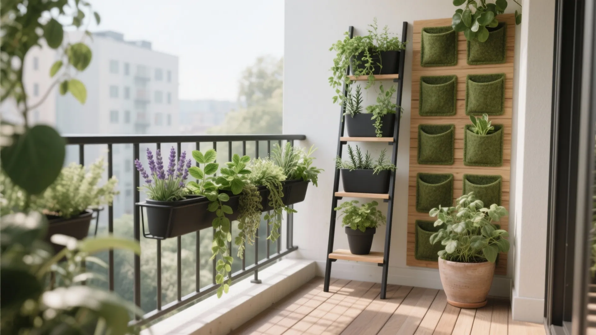Vertical Greenery: Rail Planters, Ladders, and Pocket Walls