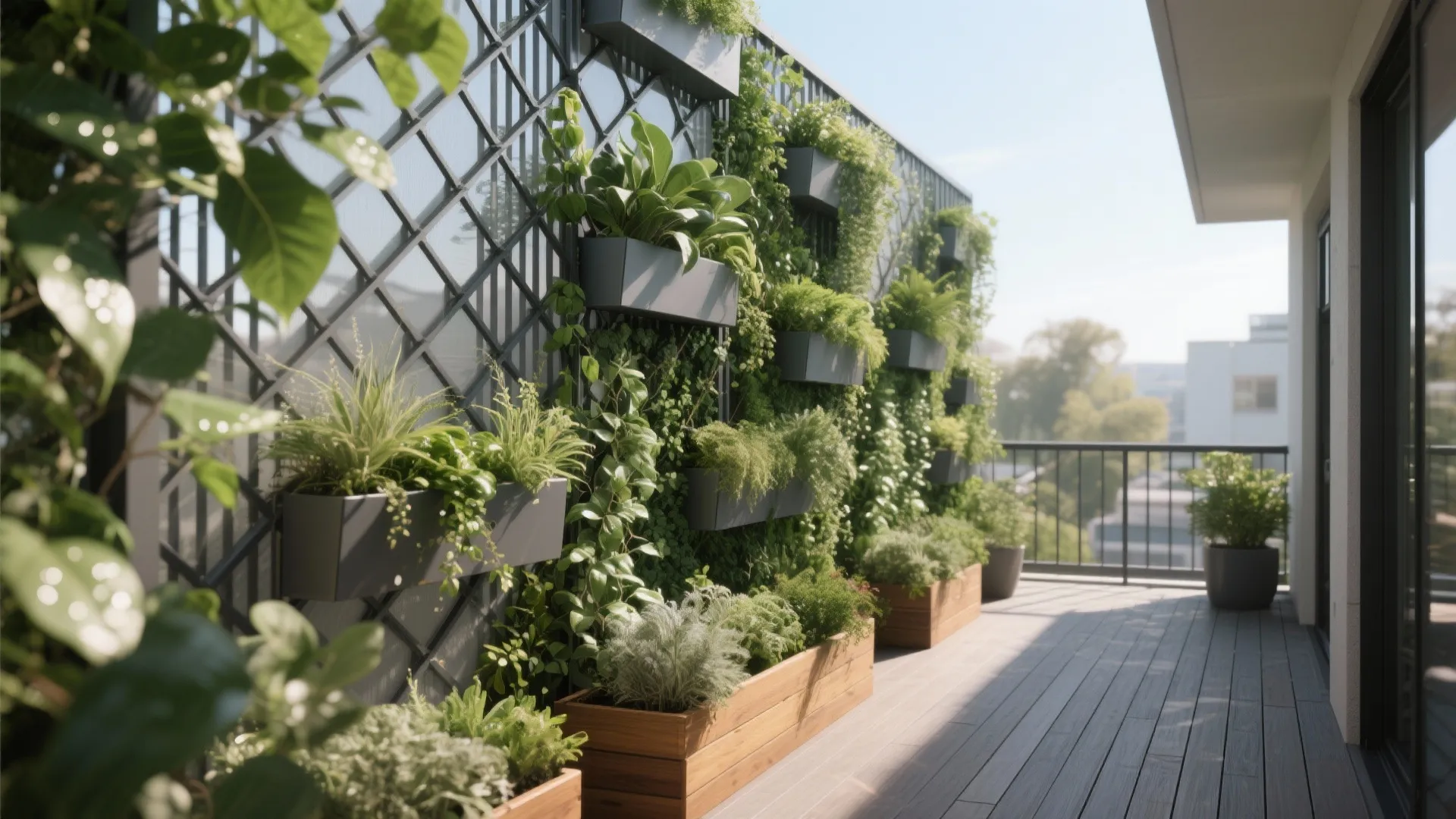Vertical Garden Walls for Privacy and Cooling