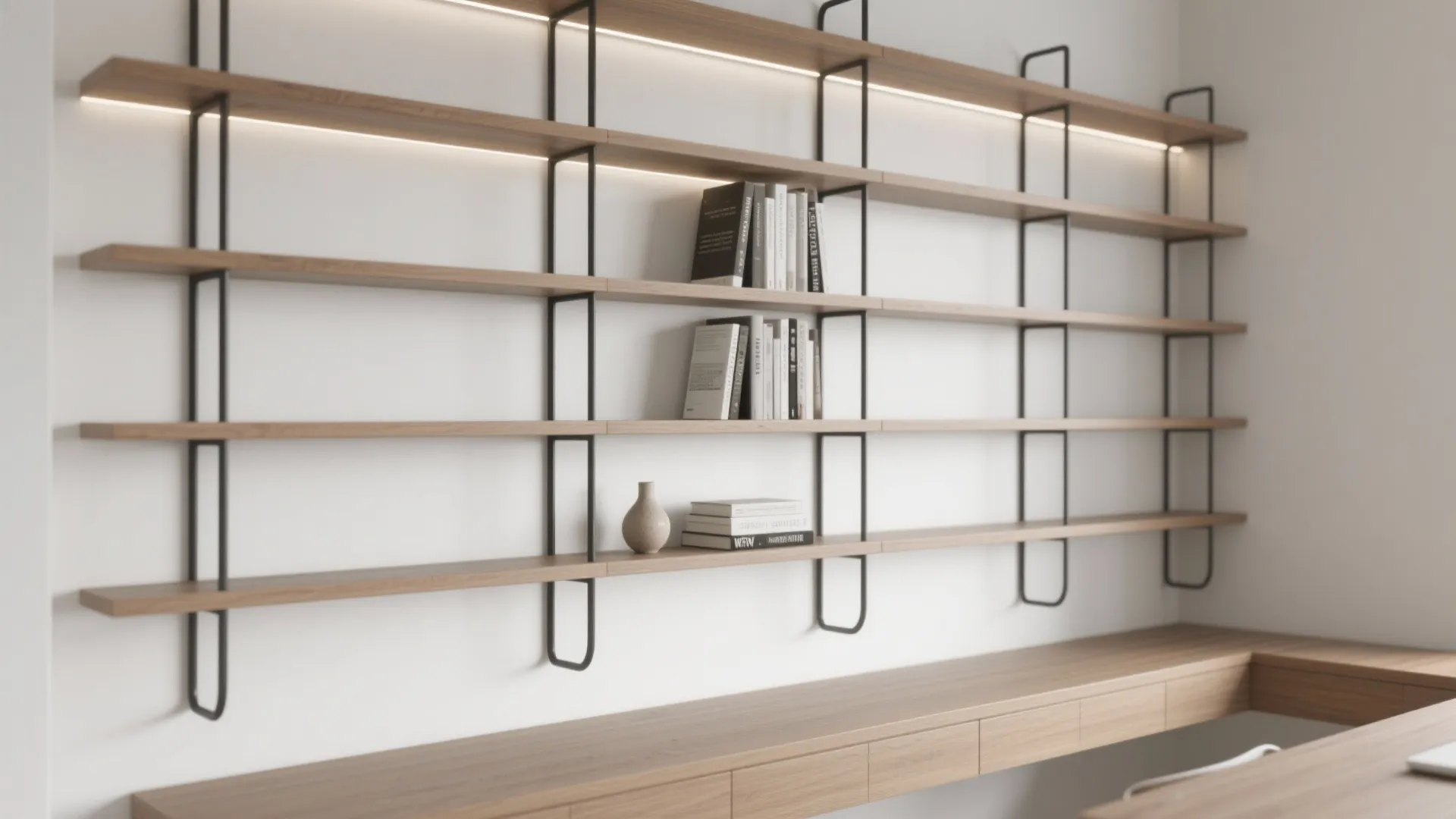 Minimalist Vertical Grid Shelving