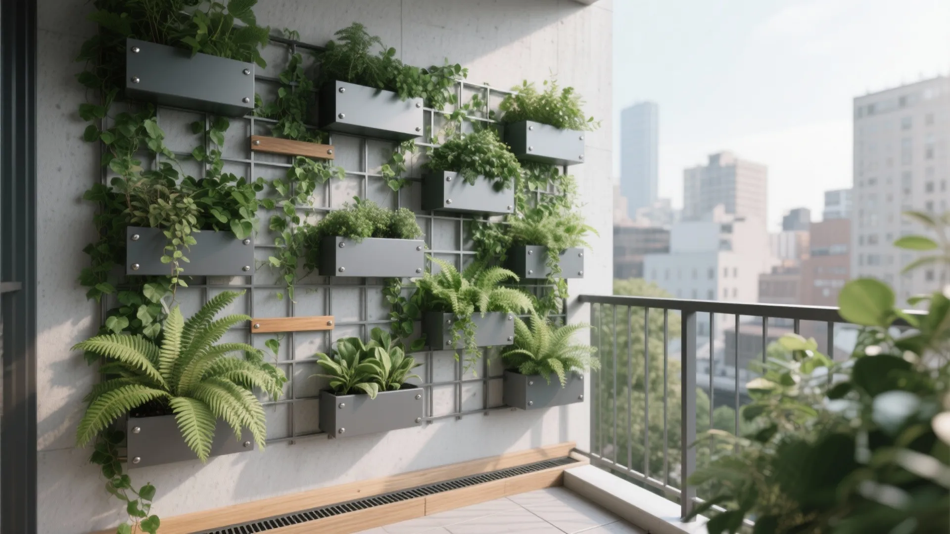 Vertical Grid: Modular Balcony Box Wall