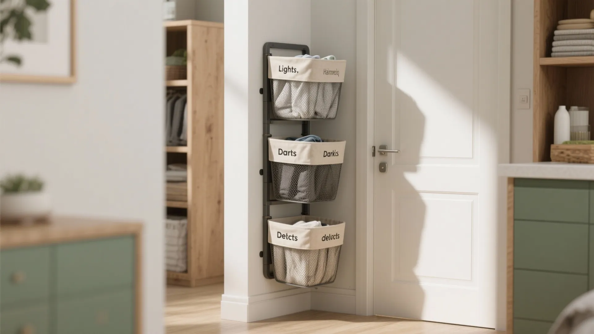 2. Vertical Hamper Towers and Wall-Mounted Sorters