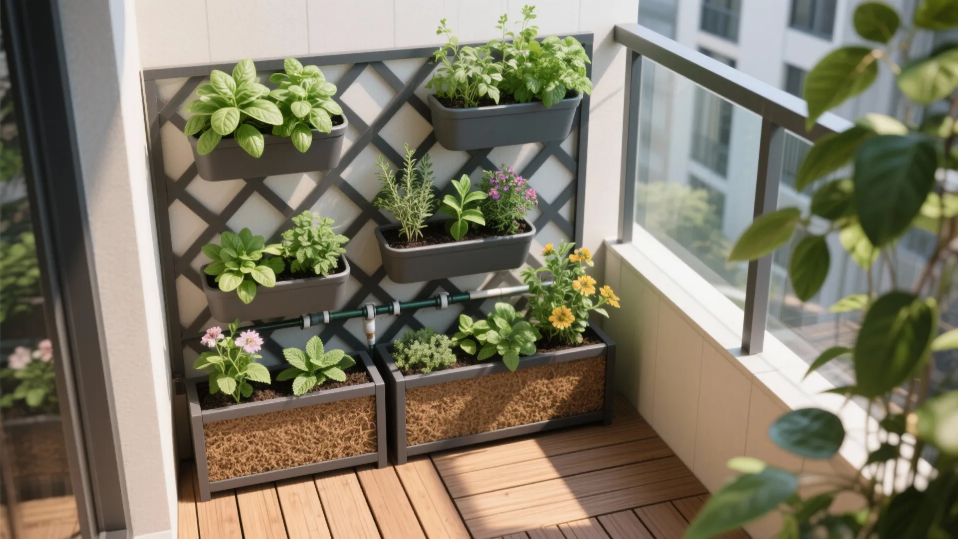 Vertical micro-garden with modular planters