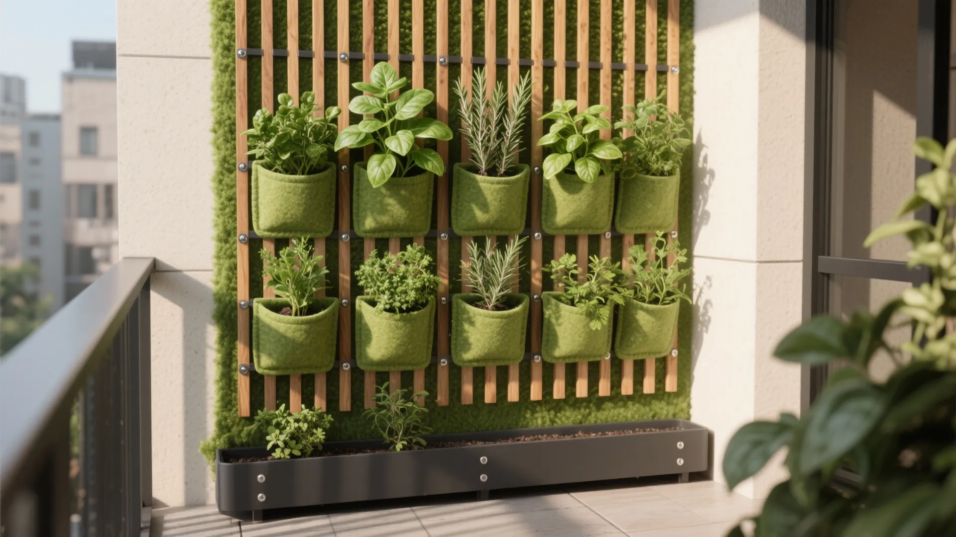 Vertical Herb Wall + Pocket Planters