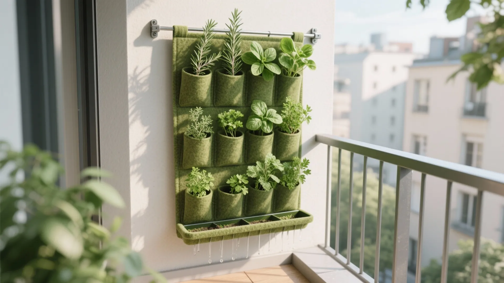 Vertical Herb Wall with Modular Pots