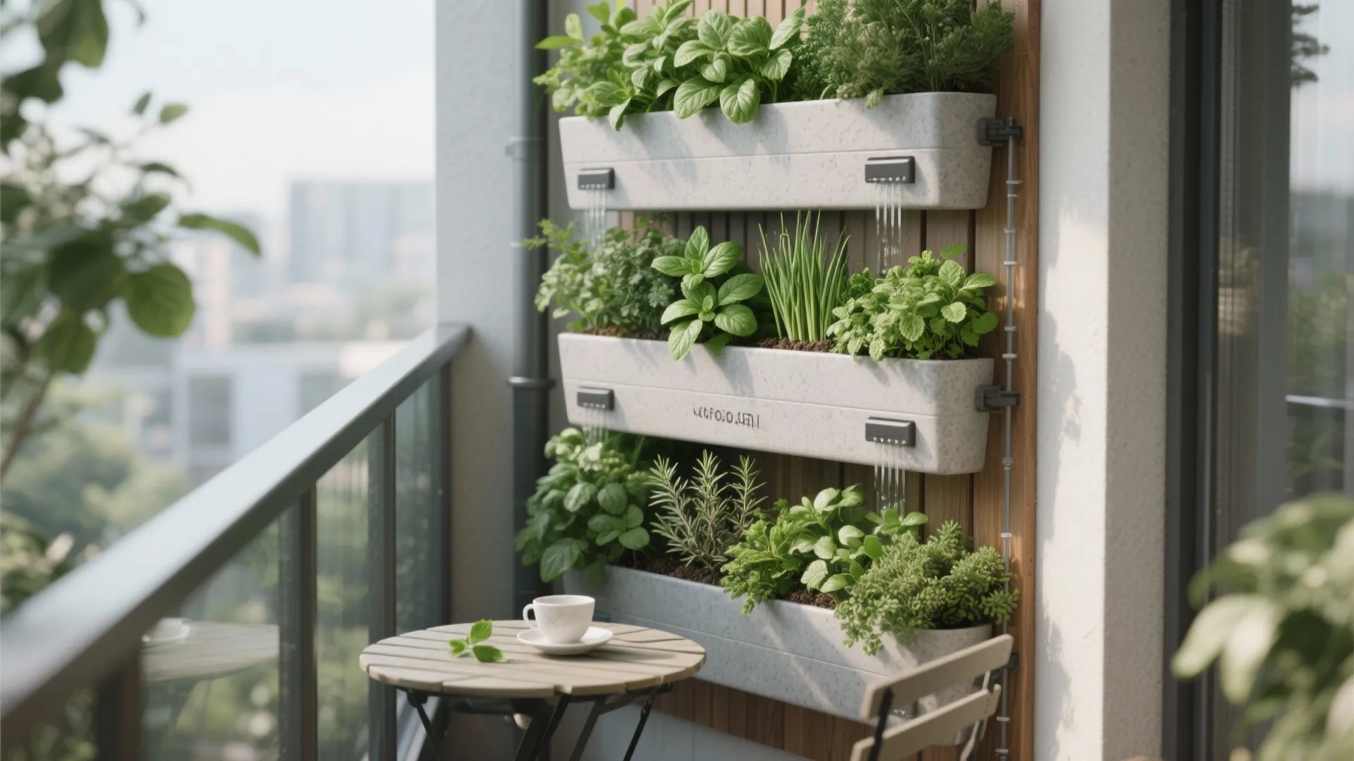 Edible Greens Wall with Herbs