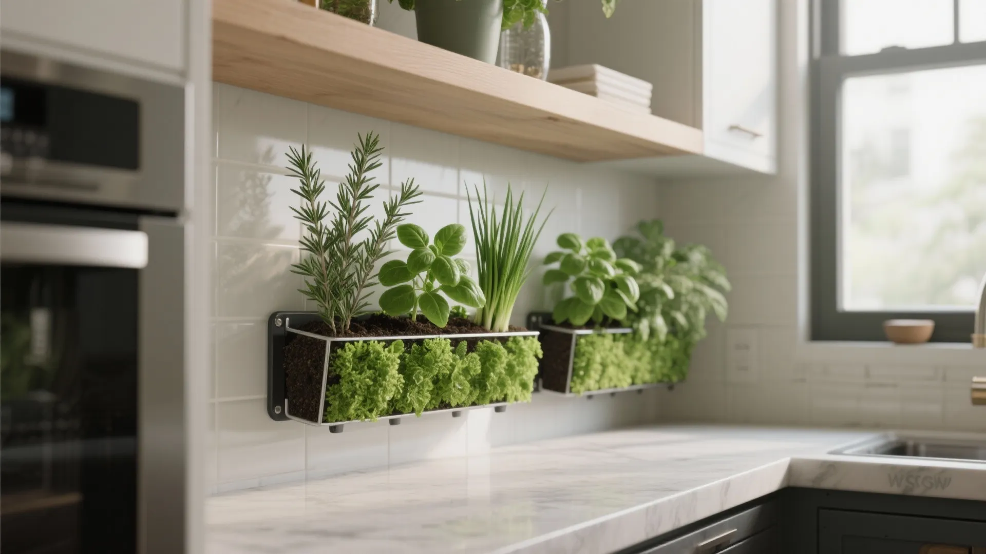 2. Vertical herb garden for function and freshness
