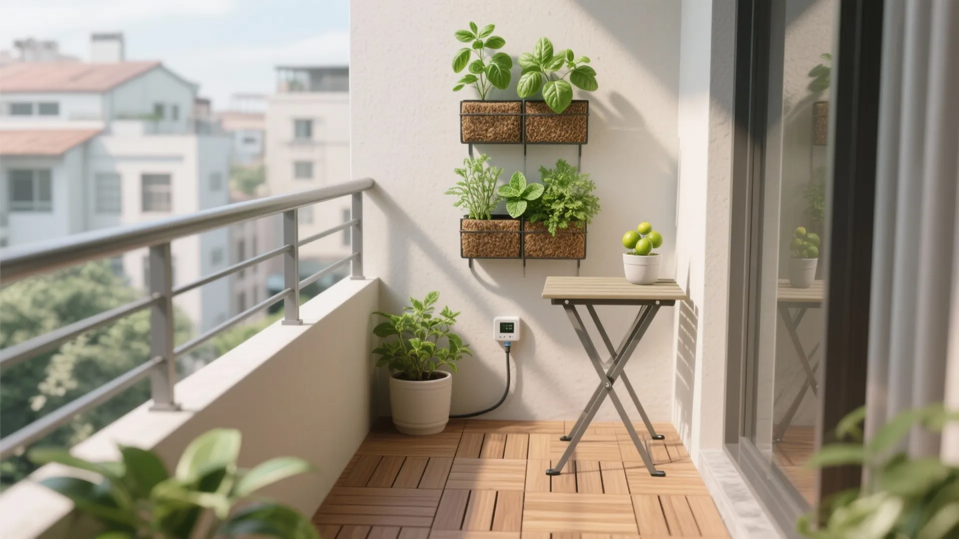 Vertical herb garden for compact condos