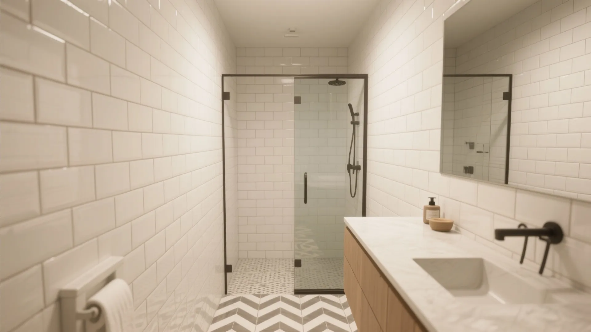 Vertical Stacks with Herringbone Accents