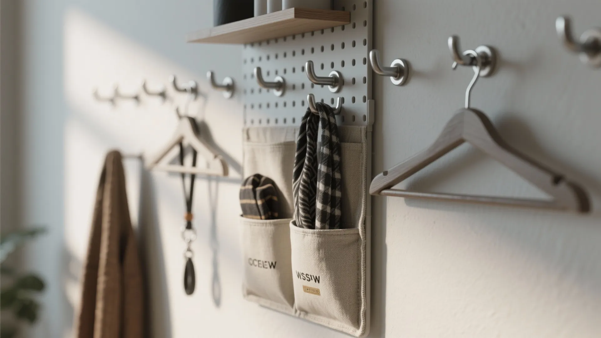 3. Vertical Hooks, Pegboards and Pocket Organizers
