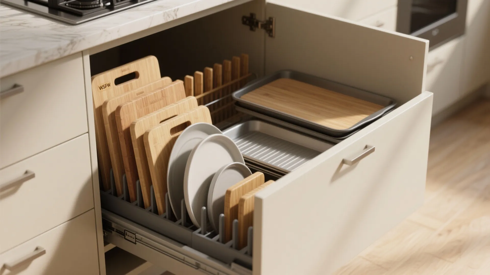 2. Vertical Inserts for Lids and Cutting Boards