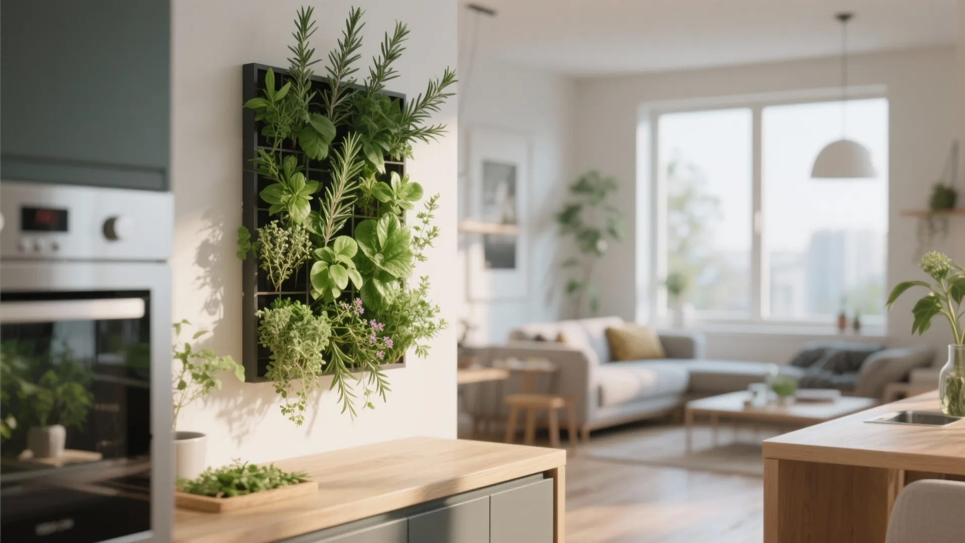 Vertical Gardens in the Kitchen-Living Area