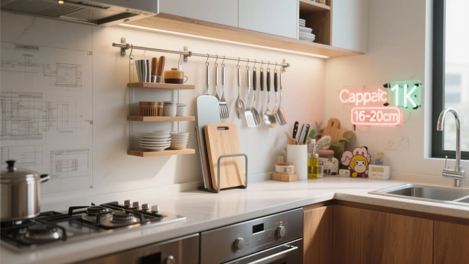 キッチンは“縦方向の壁面”を使い切る。日式スタッキングで調理効率を底上げ